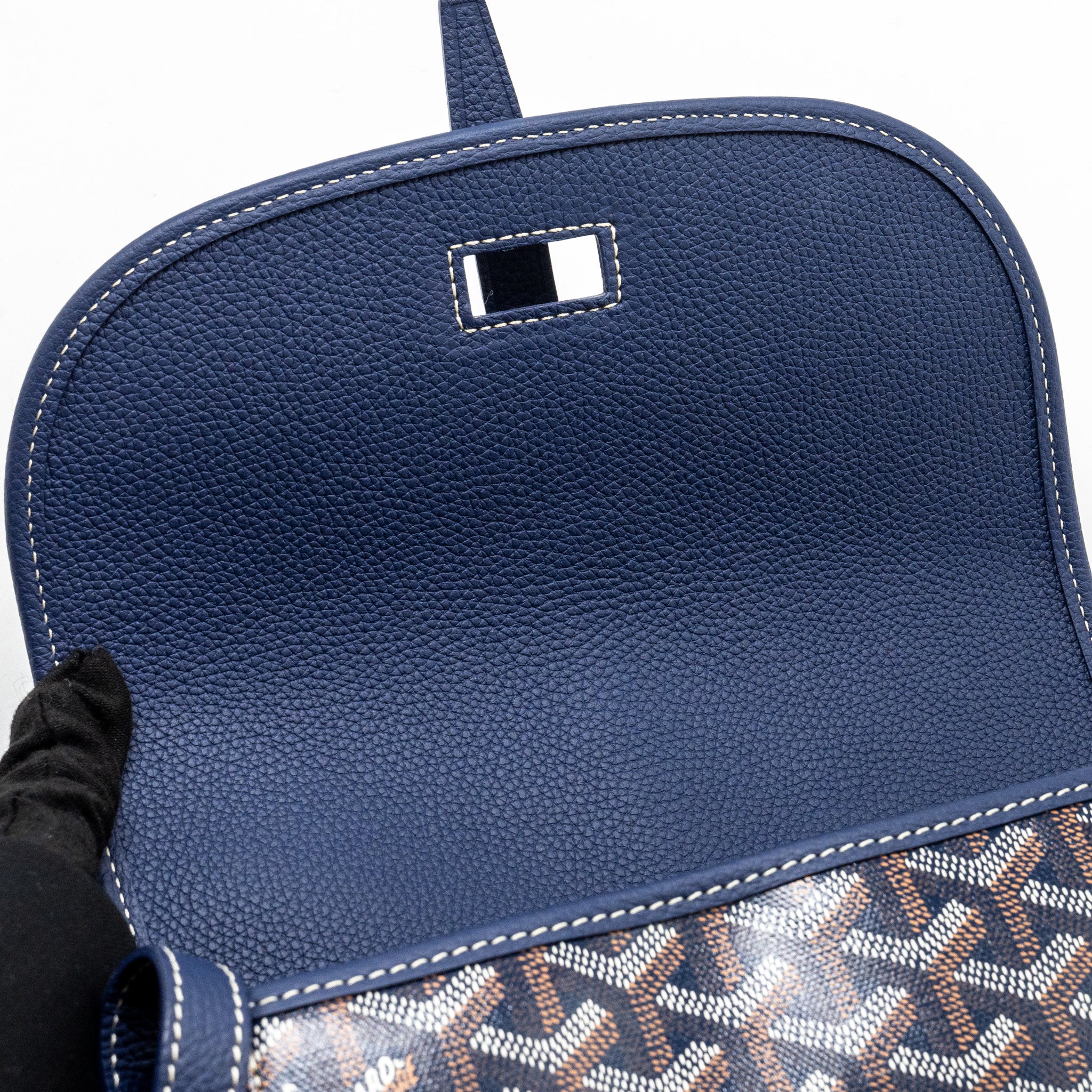 BELVEDERE PM MESSENGER BAG GOYARDINE CANVAS/CALFSKIN NAVY SHW