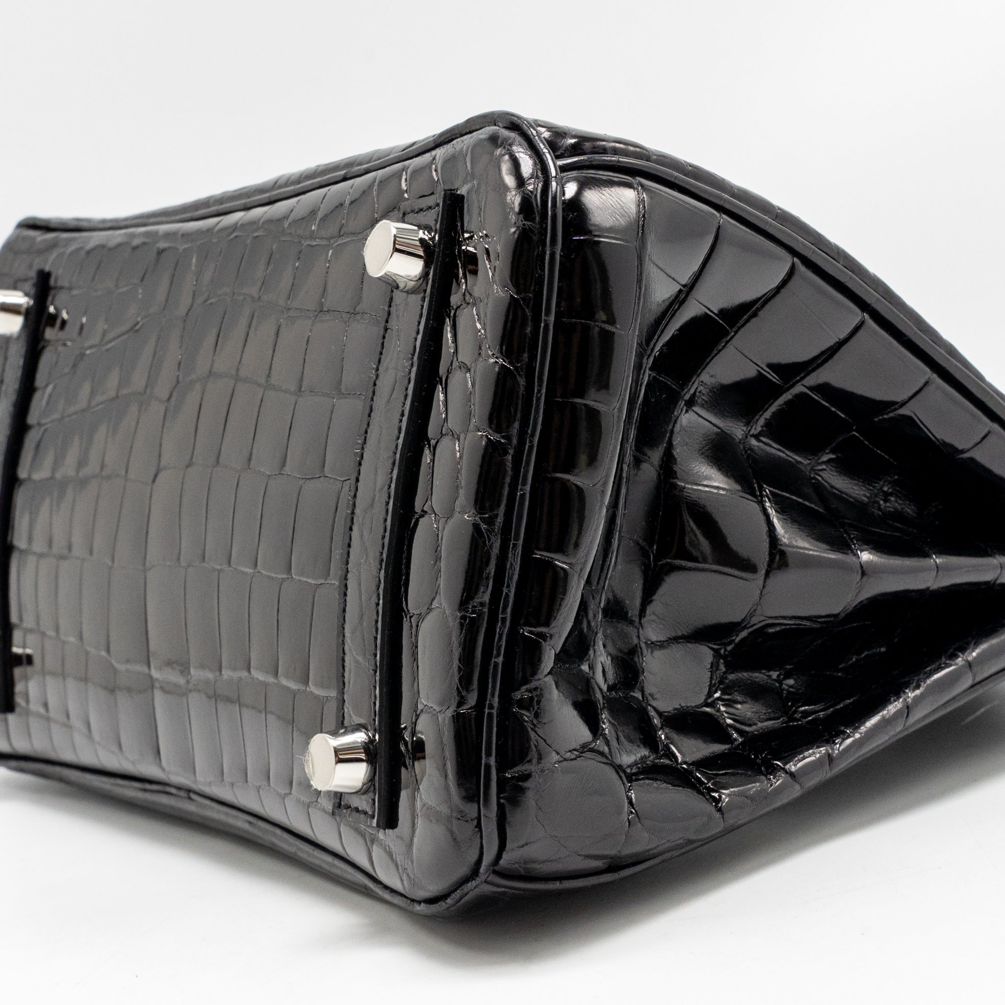 HERMES BIRKIN 25 CROCODILE NILOTICUS BLACK SHW