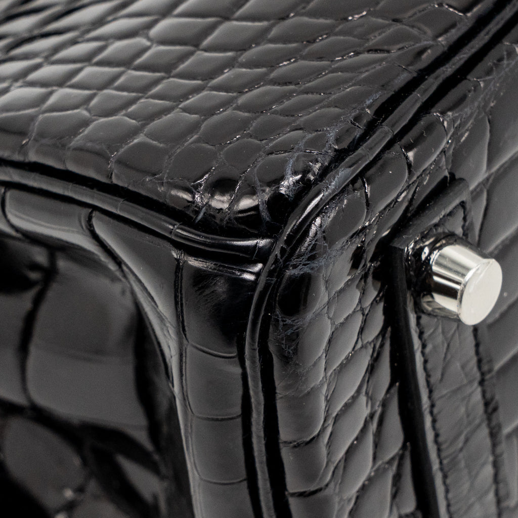 HERMES BIRKIN 25 CROCODILE NILOTICUS BLACK SHW