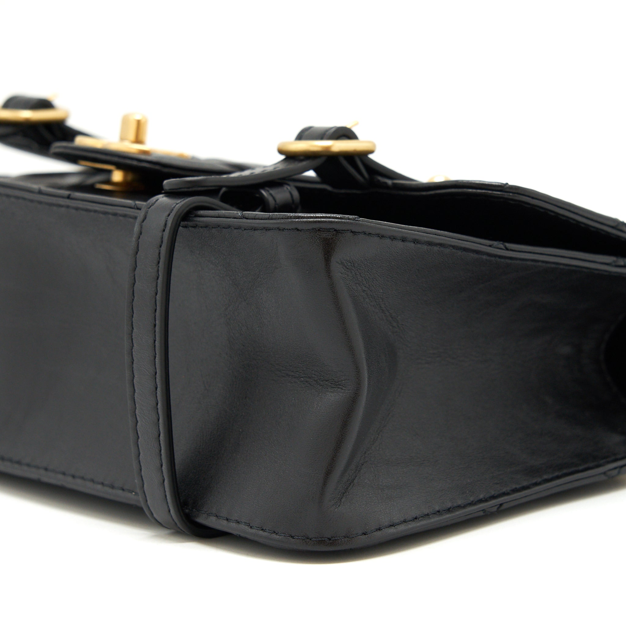 21B MESSENGER BAG CALFSKIN BLACK GHW