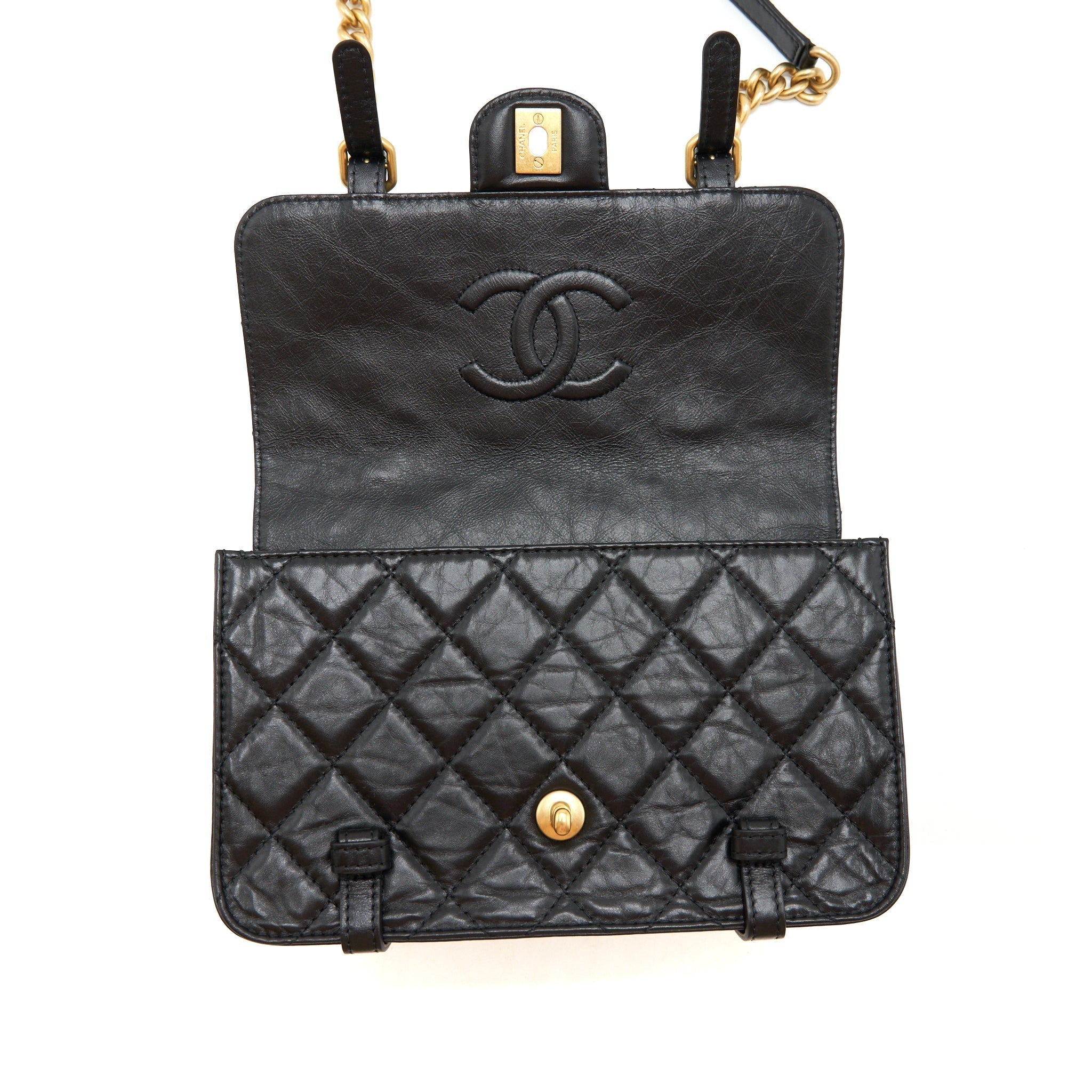 21B MESSENGER BAG CALFSKIN BLACK GHW