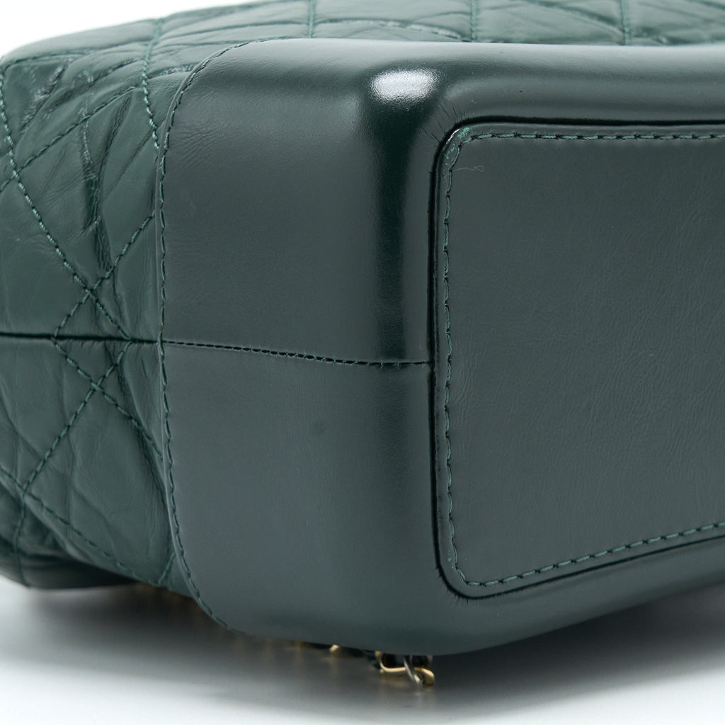SMALL GABRIELLE BACKPACK CALFSKIN DARK GREEN MULTICOLOUR HARDWARE