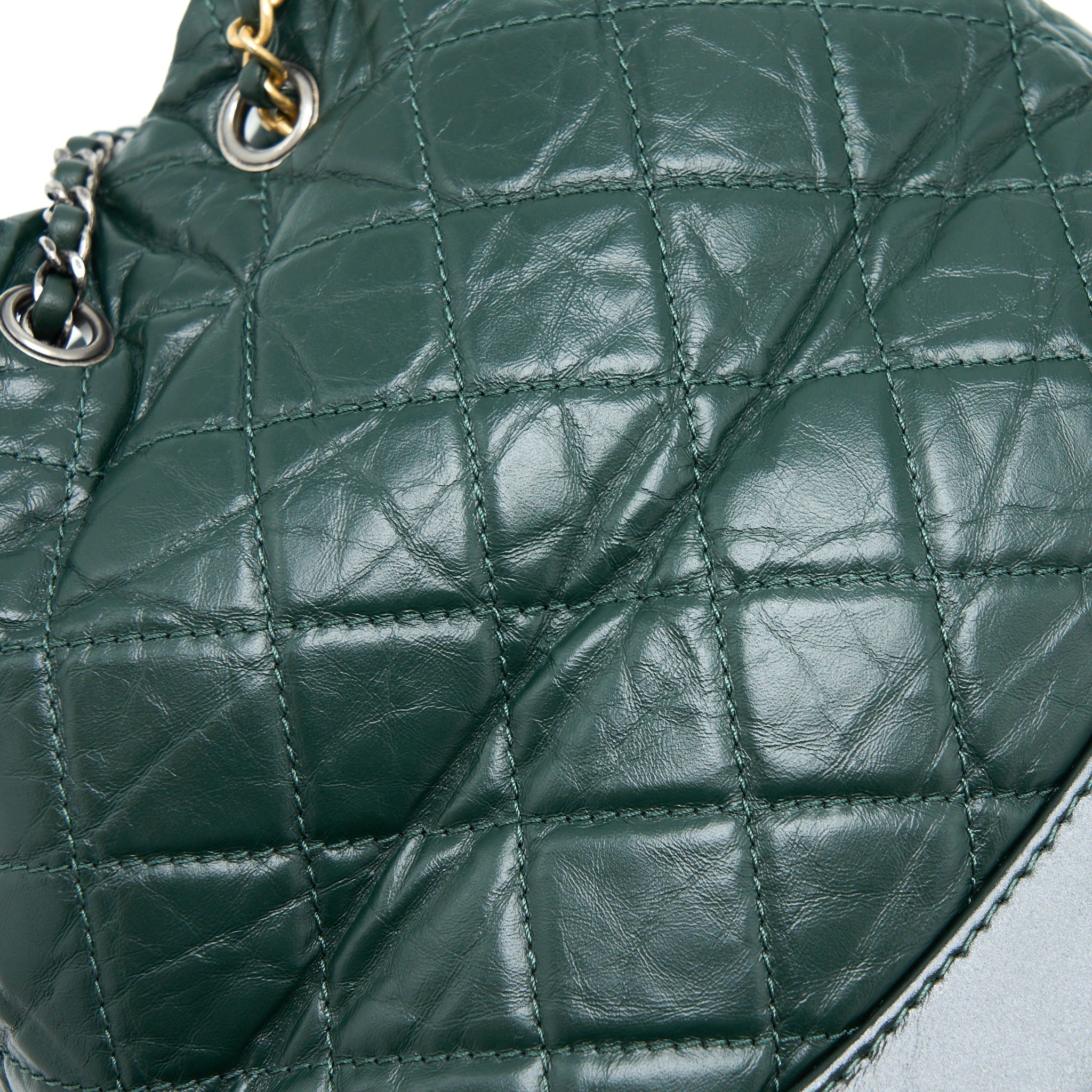 SMALL GABRIELLE BACKPACK CALFSKIN DARK GREEN MULTICOLOUR HARDWARE