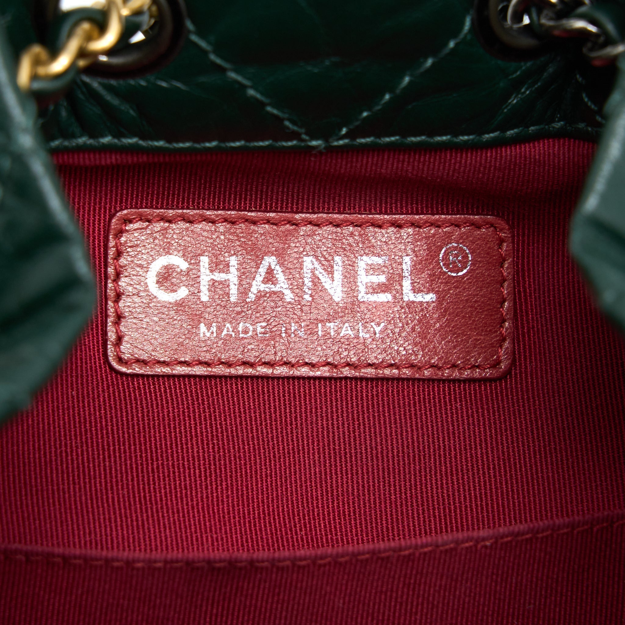SMALL GABRIELLE BACKPACK CALFSKIN DARK GREEN MULTICOLOUR HARDWARE