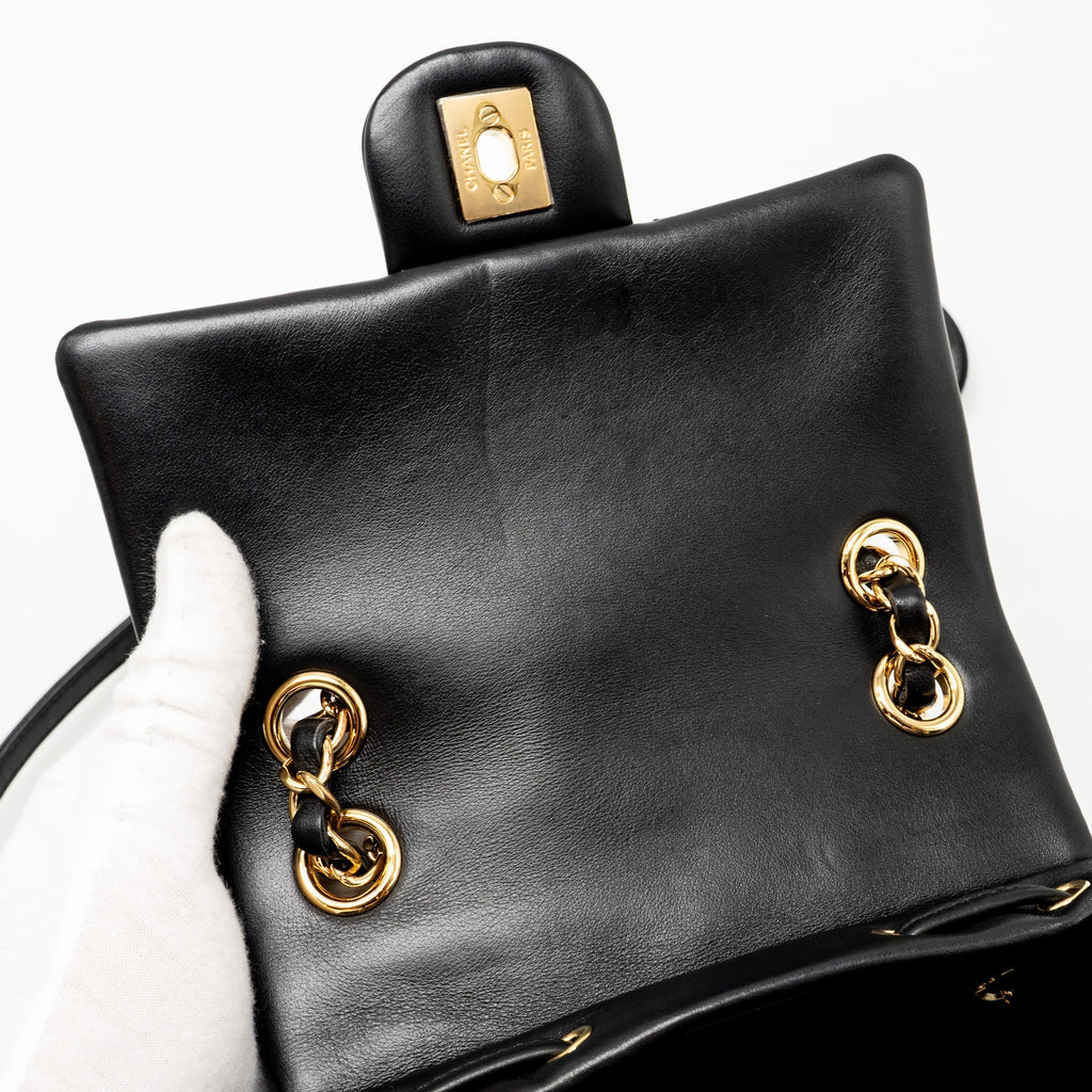 URBAN SPIRIT FLAP BACKPACK LAMBSKIN BLACK GHW