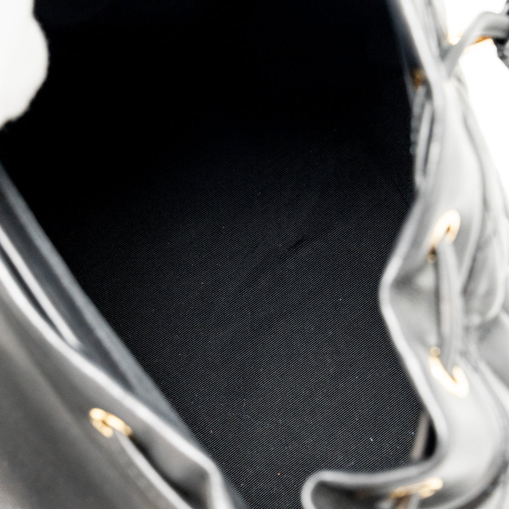 URBAN SPIRIT FLAP BACKPACK LAMBSKIN BLACK GHW