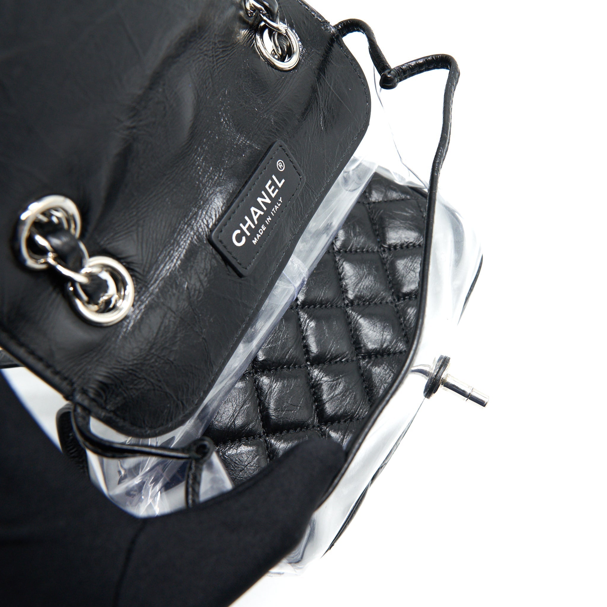 TRANSPARENT BACK PACK PVC/LEATHER BACKPACK