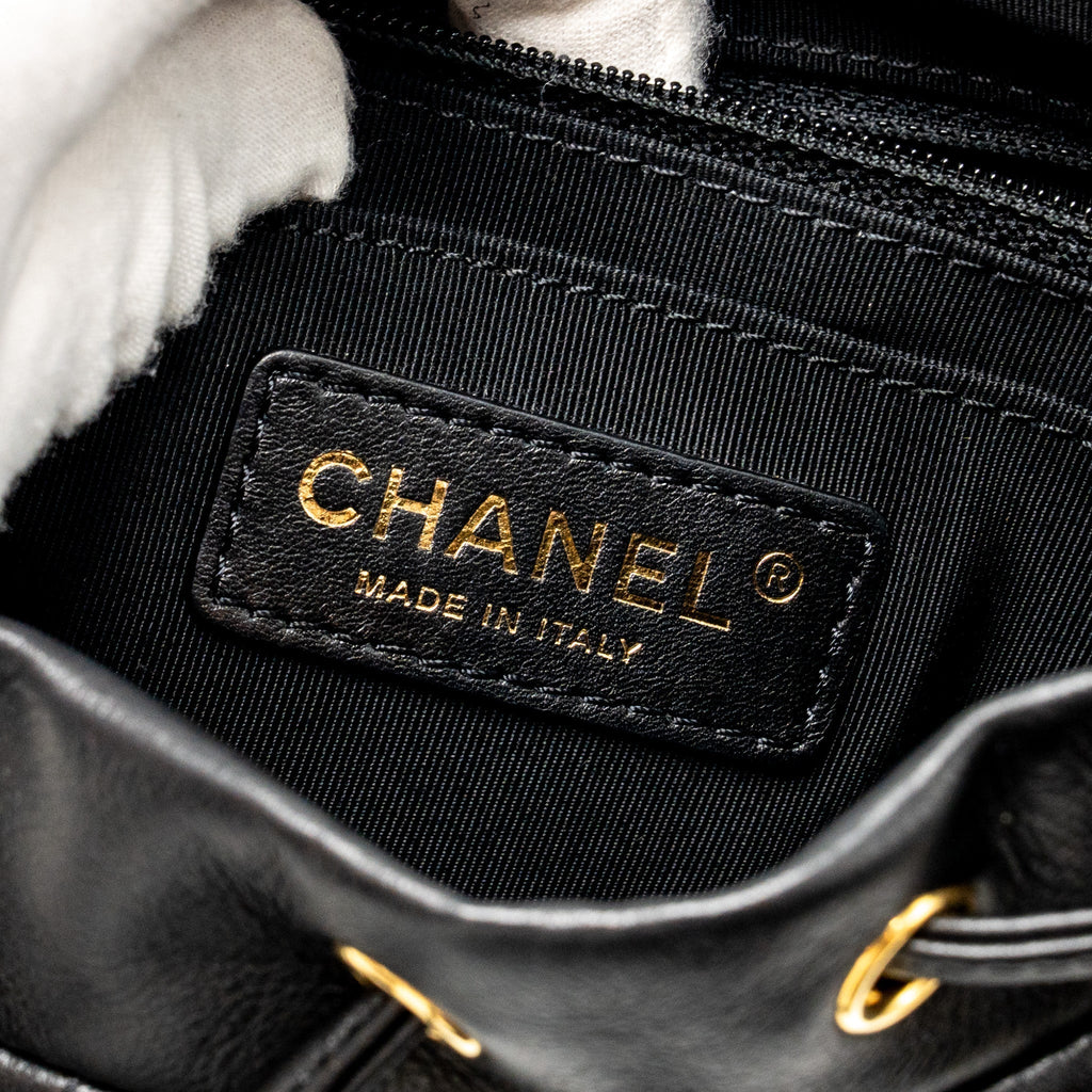 URBAN SPIRIT FLAP BACKPACK LAMBSKIN BLACK GHW