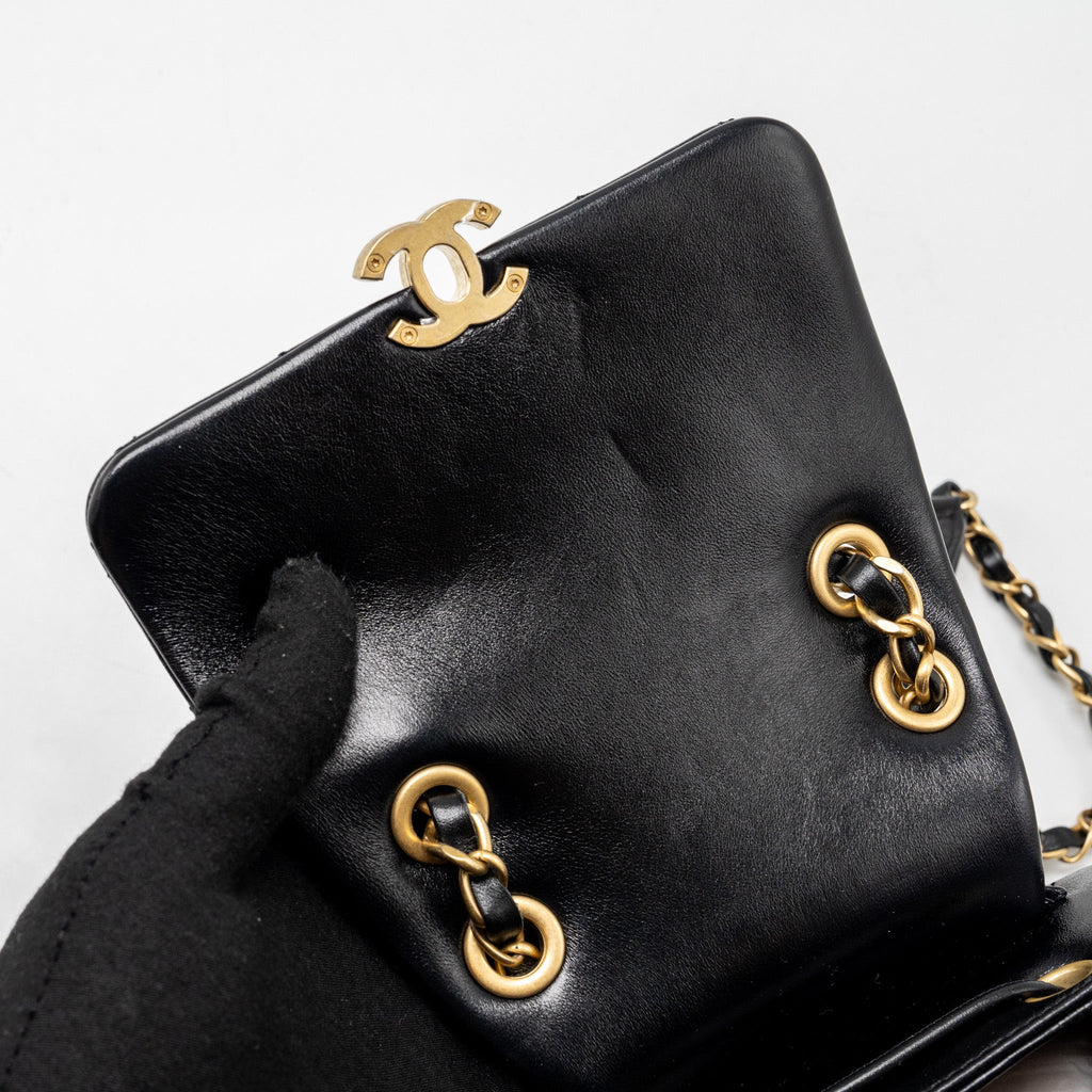 23K MINI BACKPACK LAMBSKIN BLACK GHW (MICROCHIP)