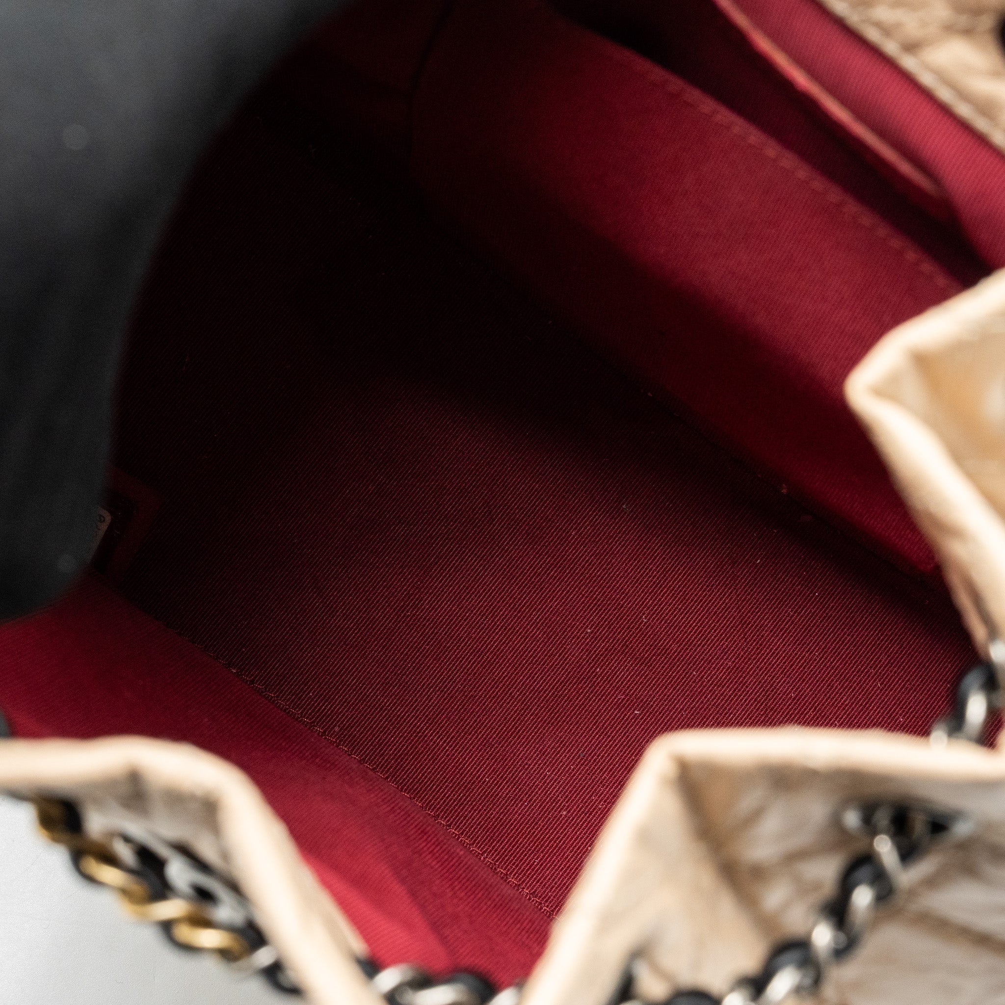 SMALL GABRIELLE BACKPACK AGED CALFSKIN BEIGE/BLACK MULTICOLOUR HARDWARE