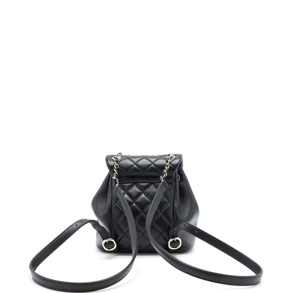 DUMA MINI BACKPACK LAMBSKIN BLACK LGHW(MICROCHIP)