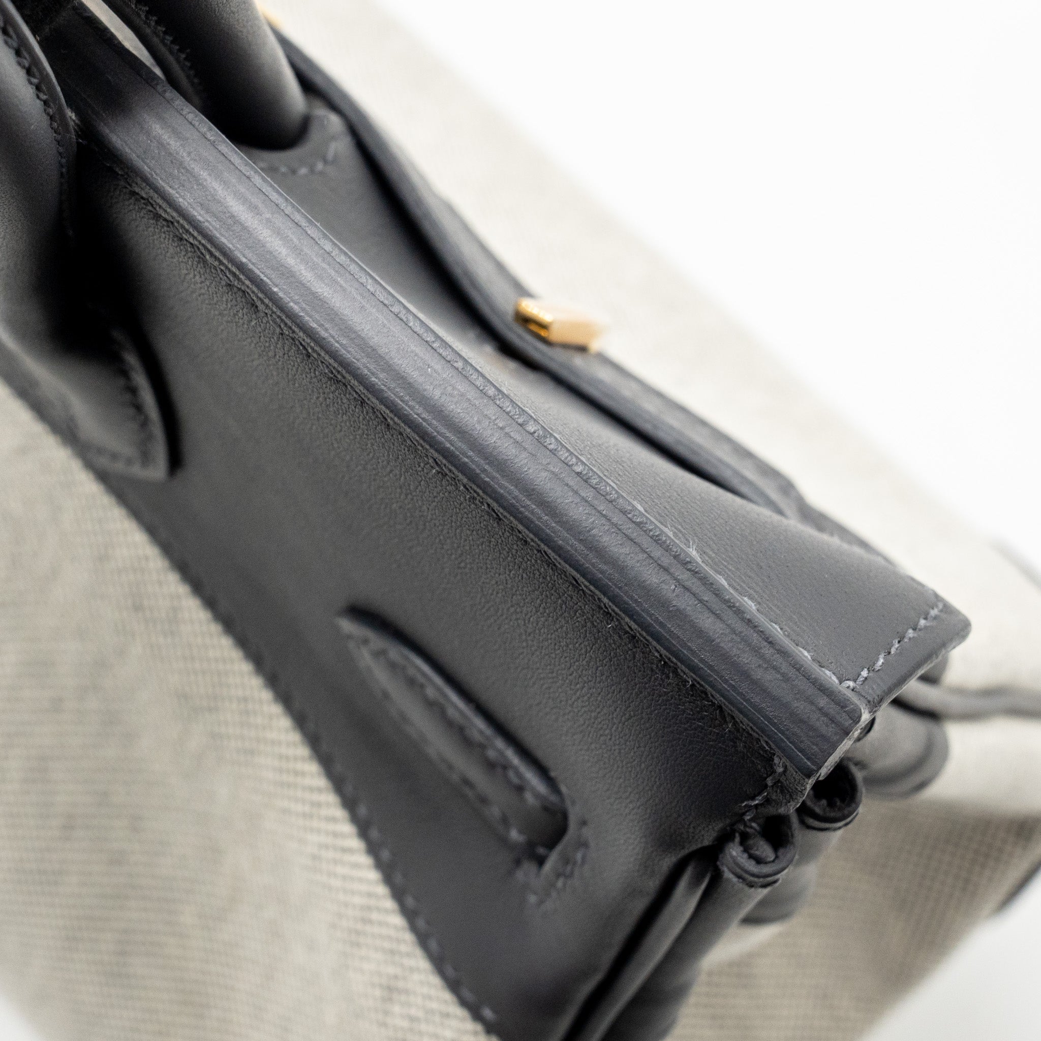 HERMES BIRKIN 25 TOILE SWIFT/CANVAS ECRU-ARDOISE/ARDOISE GHW