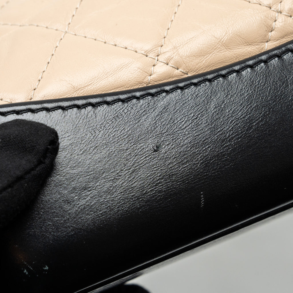 SMALL GABRIELLE BACKPACK AGED CALFSKIN BEIGE/BLACK MULTICOLOUR HARDWARE
