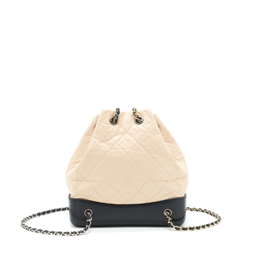 SMALL GABRIELLE BACKPACK BEIGE/BLACK MULTI COLOUR HARDWARE