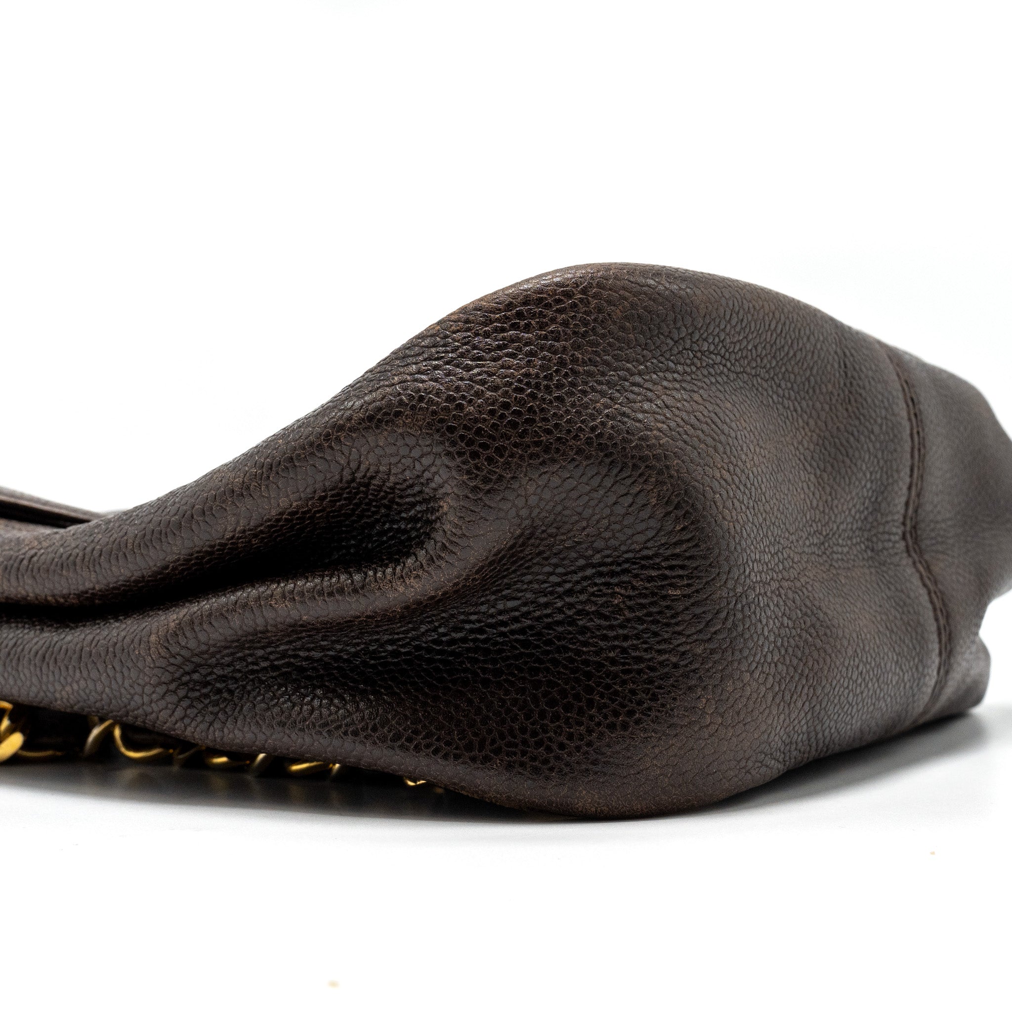 VINTAGE FLAP BACKPACK CAVIAR BROWN GHW