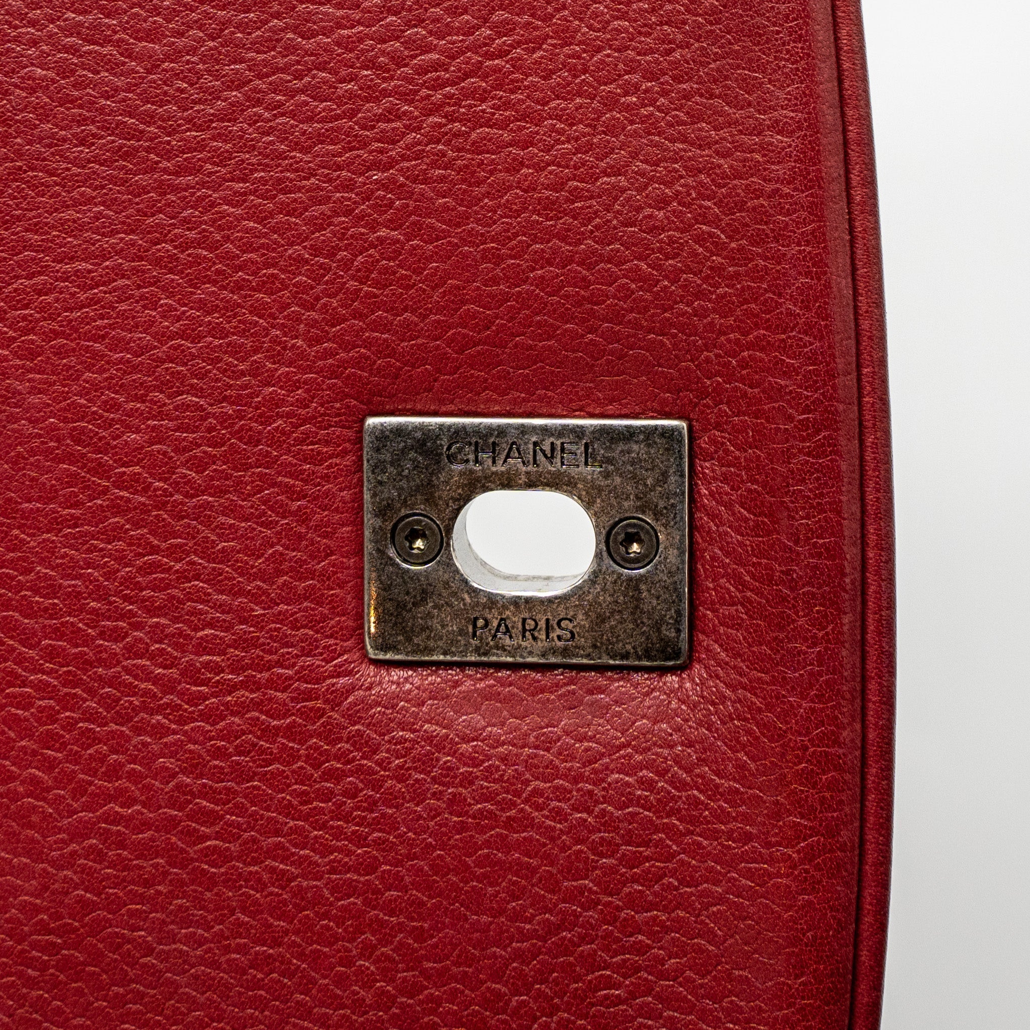 ROUND CROSSBODY MESSENGER BAG CAVIAR RED BRUSHED GOLD/RUTHENIUM SILVER HARDWARE