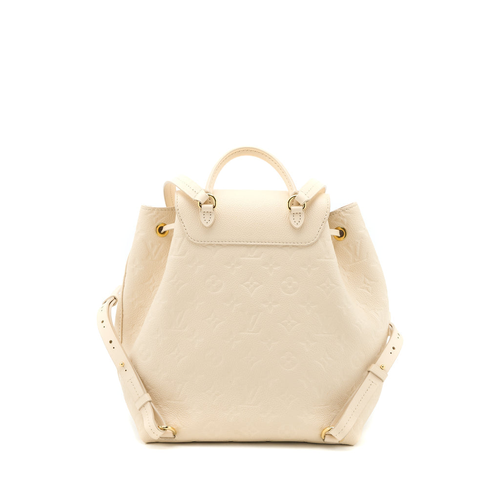 MONTSOURIS BACKPACK MONOGRAM EMPREINTE CREAM GHW