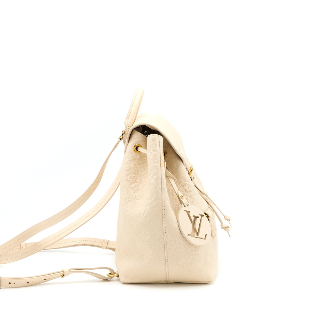 MONTSOURIS BACKPACK MONOGRAM EMPREINTE CREAM GHW
