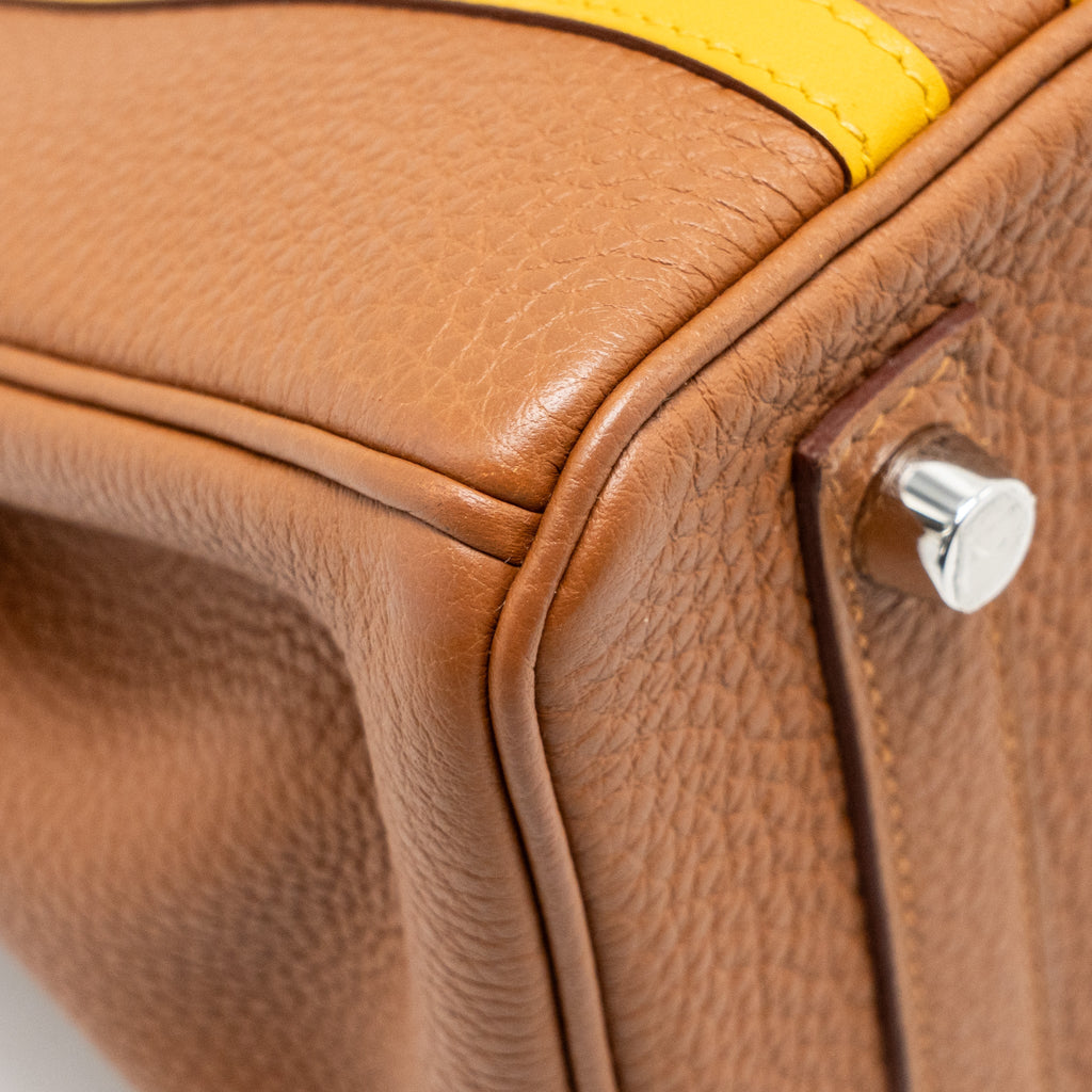 HERMES BIRKIN 25 OFFICER TOGO/SWIFT GOLD/AMBRE SHW