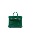 HERMES BIRKIN 25 SHINY CROCODILE 6Q VERT EMERAUDE GHW