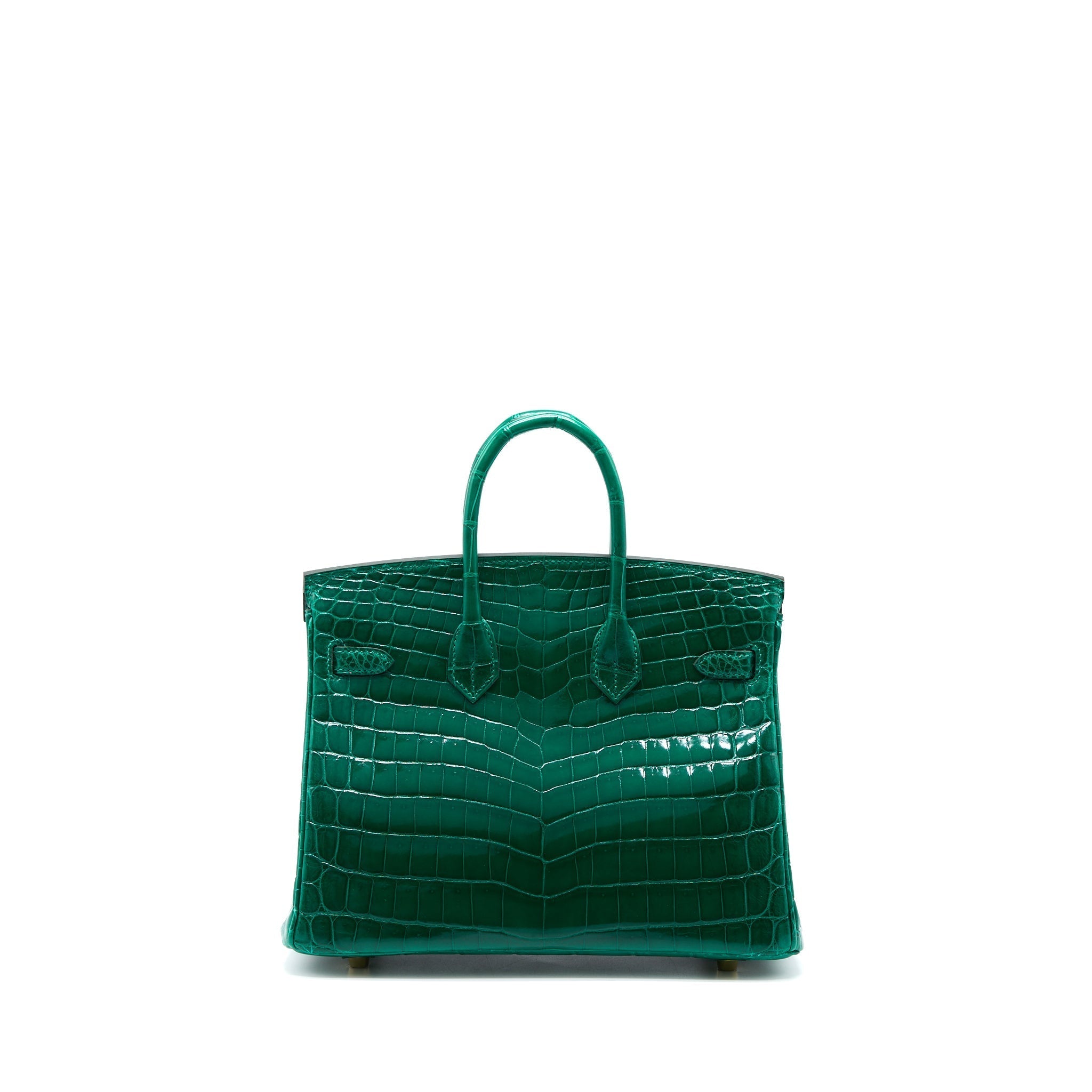 HERMES BIRKIN 25 SHINY CROCODILE 6Q VERT EMERAUDE GHW