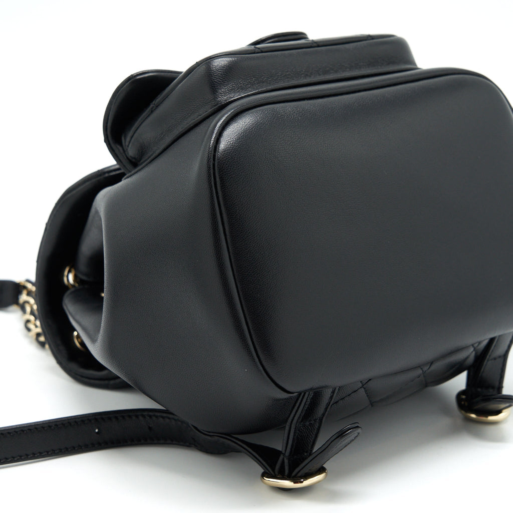 DUMA MINI BACKPACK LAMBSKIN BLACK LGHW(MICROCHIP)