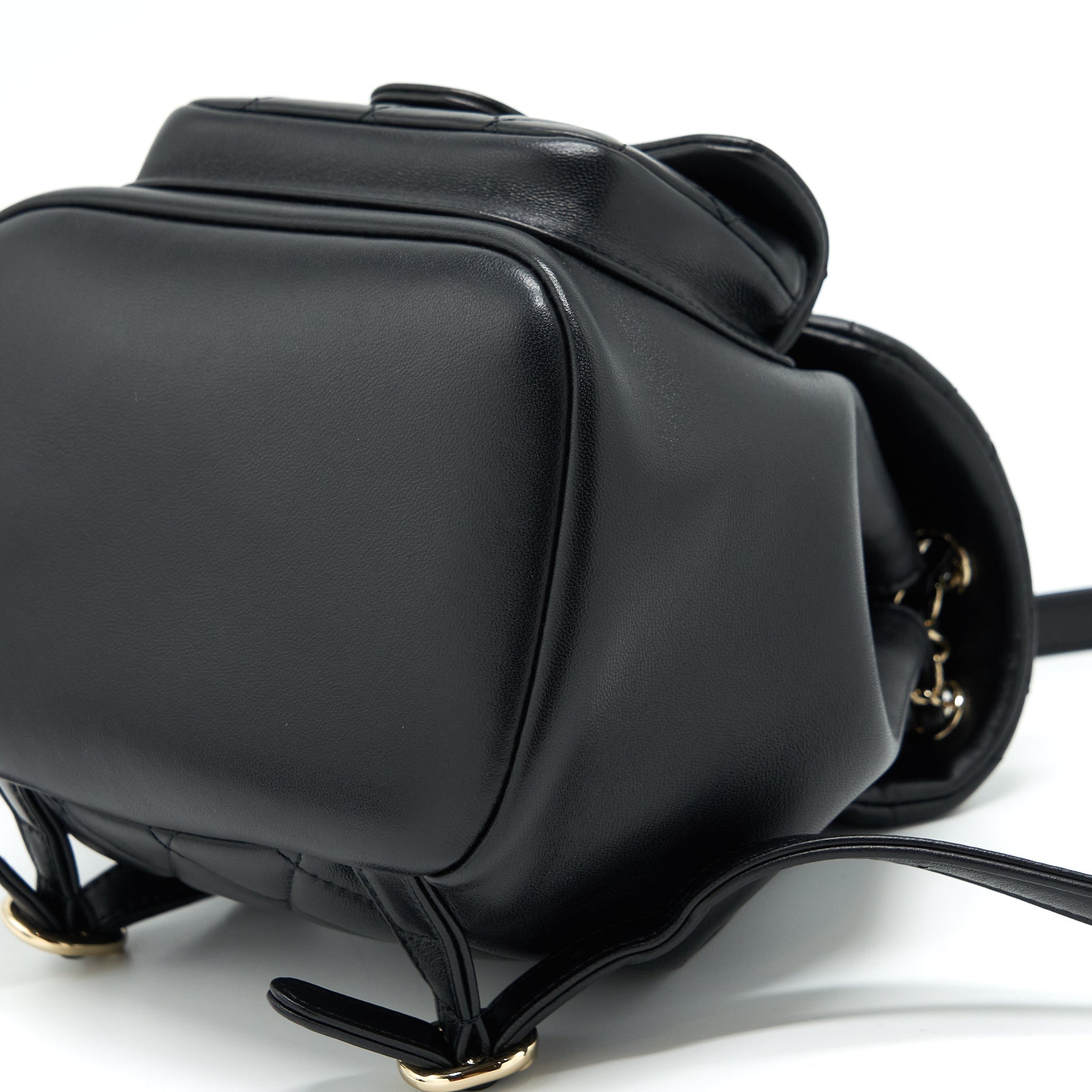 DUMA MINI BACKPACK LAMBSKIN BLACK LGHW(MICROCHIP)