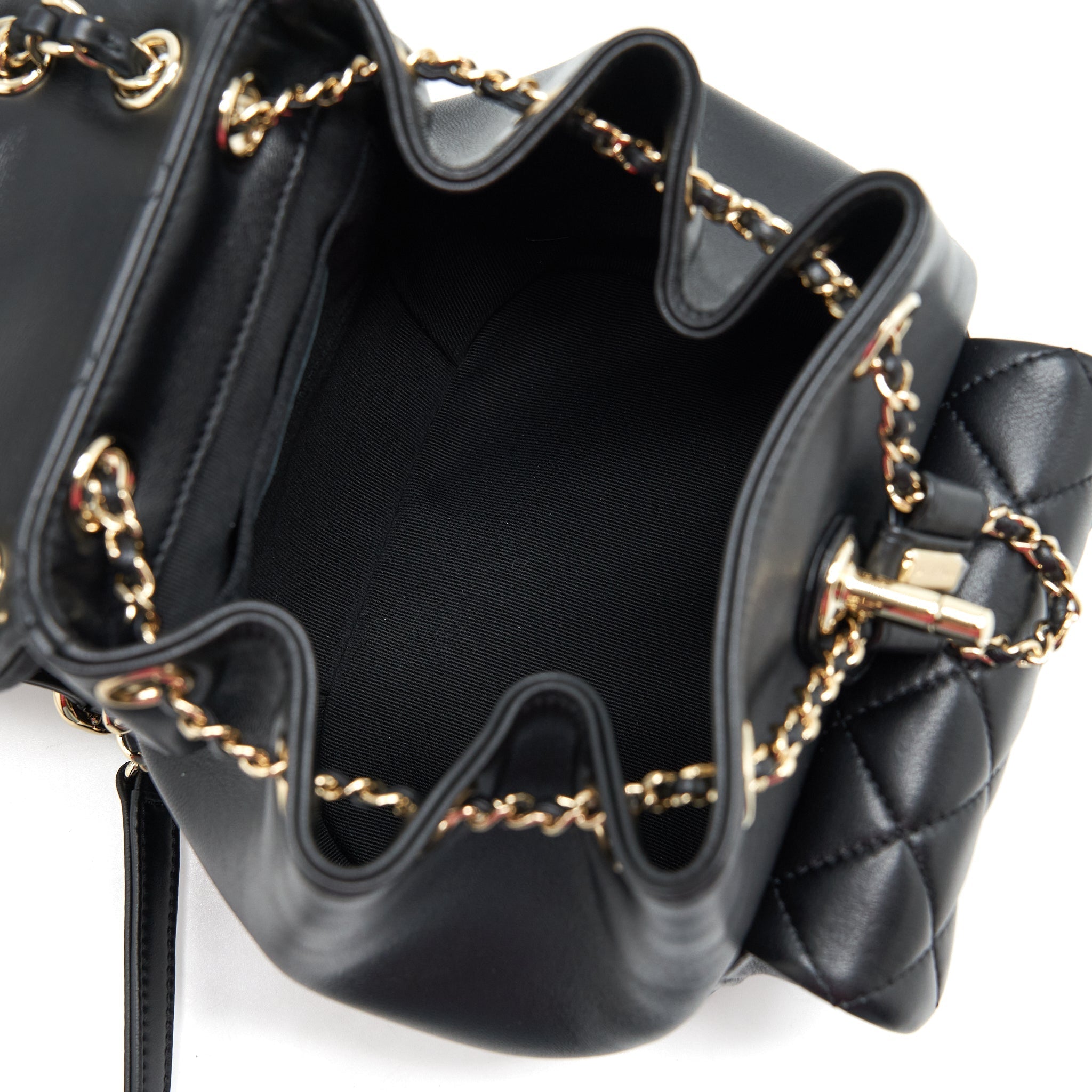 DUMA MINI BACKPACK LAMBSKIN BLACK LGHW(MICROCHIP)