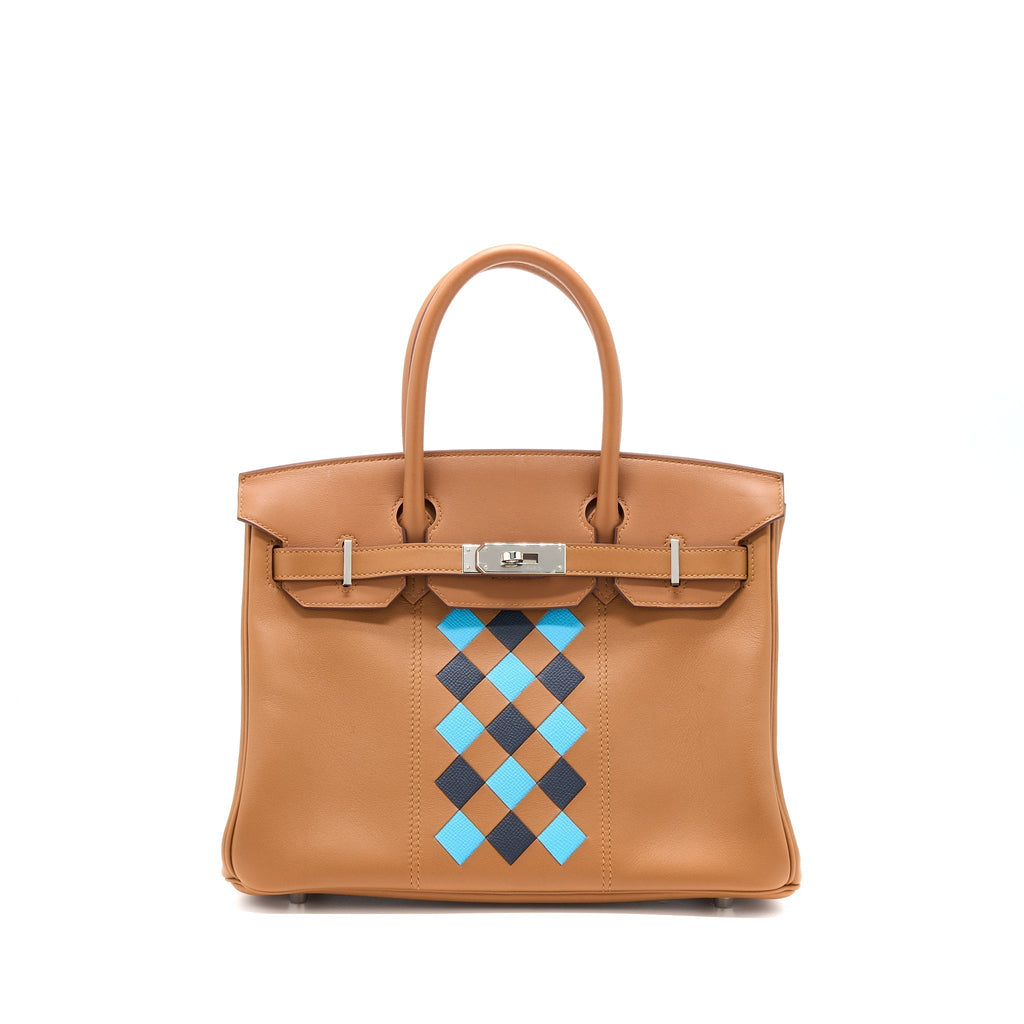 HERMES BIRKIN 30 TRESSAGE SWIFT/EPSOM GOLD/BLEU INDIGO/BLEU NORD SHW