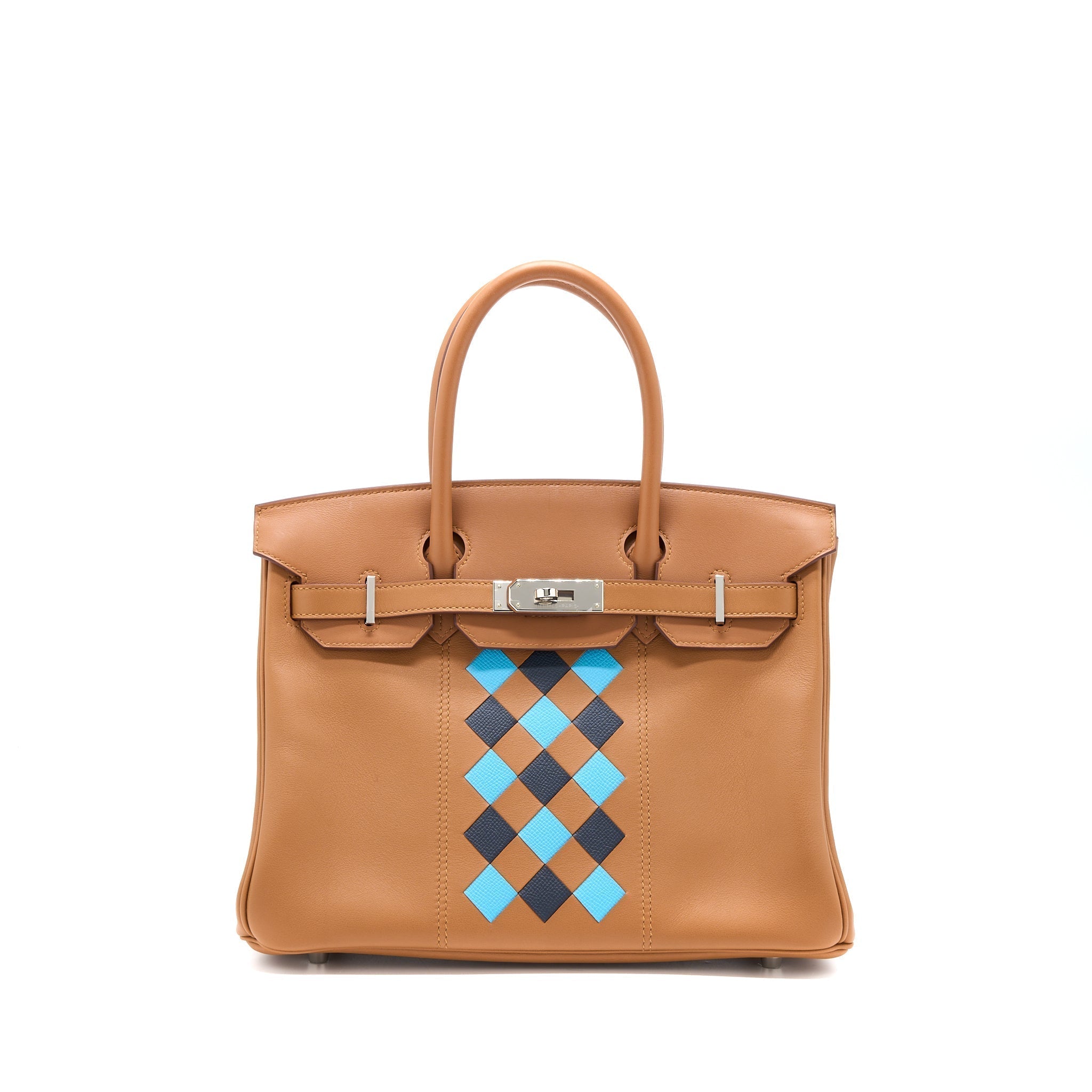 HERMES BIRKIN 30 TRESSAGE SWIFT/EPSOM GOLD/BLEU INDIGO/BLEU NORD SHW