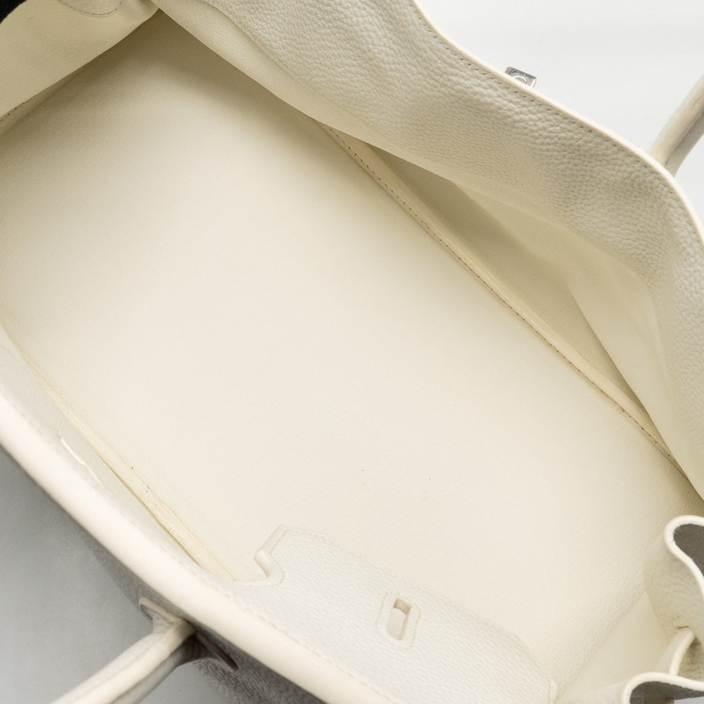 HERMES SHOULDER BIRKIN CLEMENCE BLANC SHW