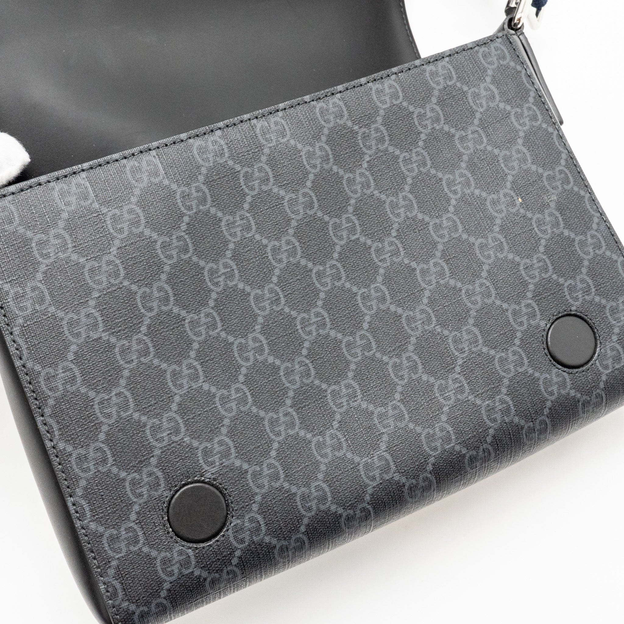 MESSENGER BAG GG SUPREME CANVAS BLACK MULTICOLOUR STRAP SHW