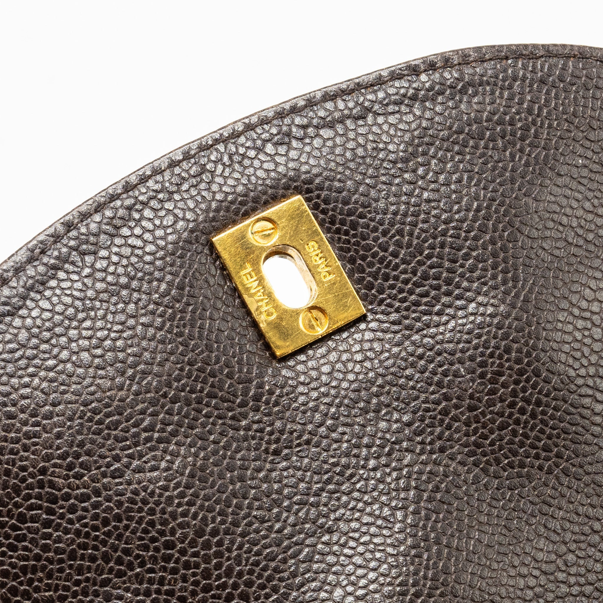 VINTAGE FLAP BACKPACK CAVIAR BROWN GHW