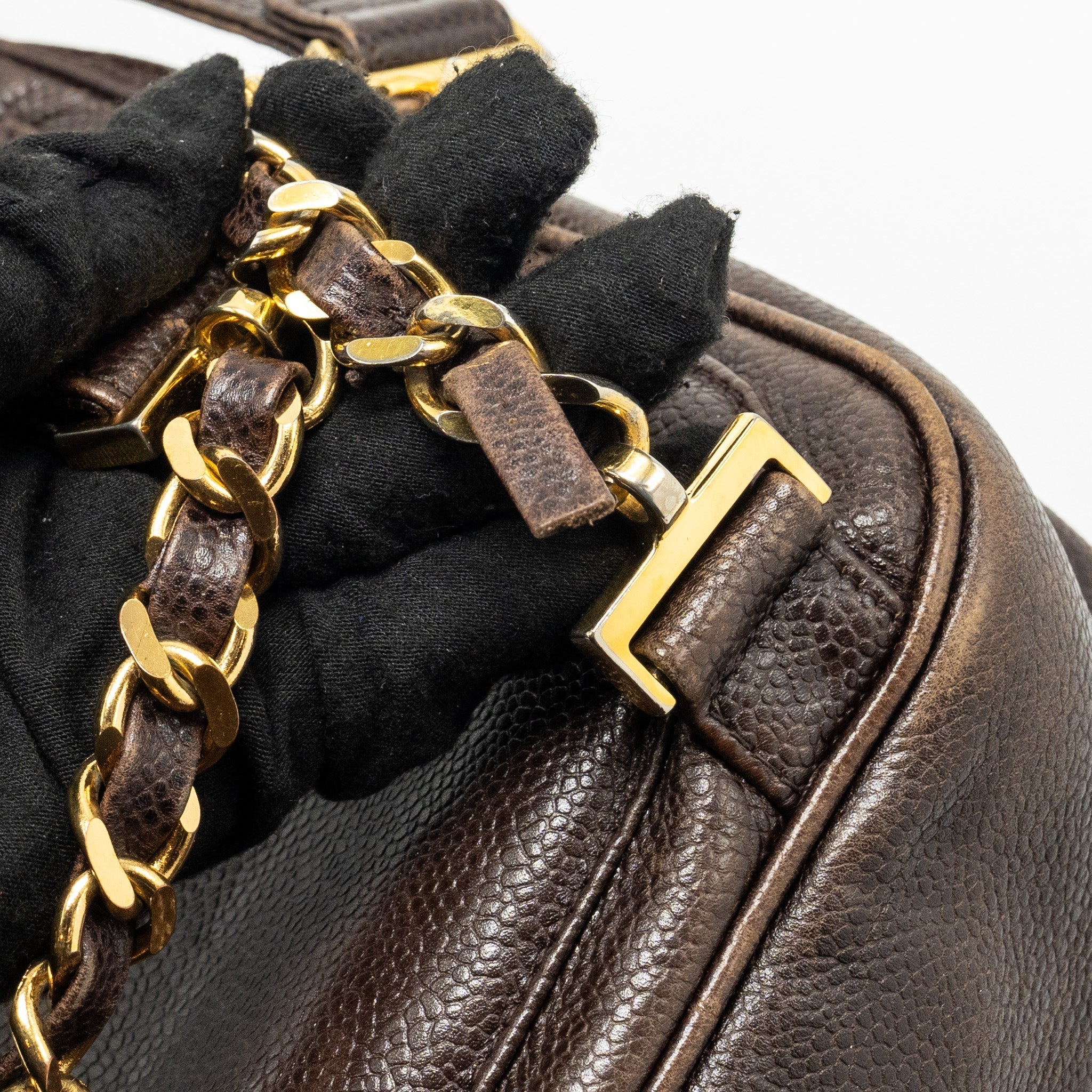 VINTAGE FLAP BACKPACK CAVIAR BROWN GHW