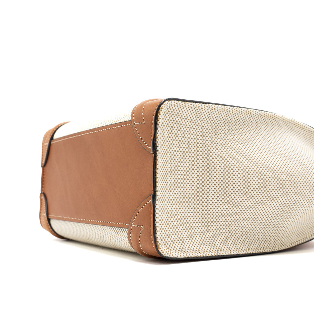 NANO LUGGAGE BAG CANVAS/LEATHER TAN/WHITE GHW