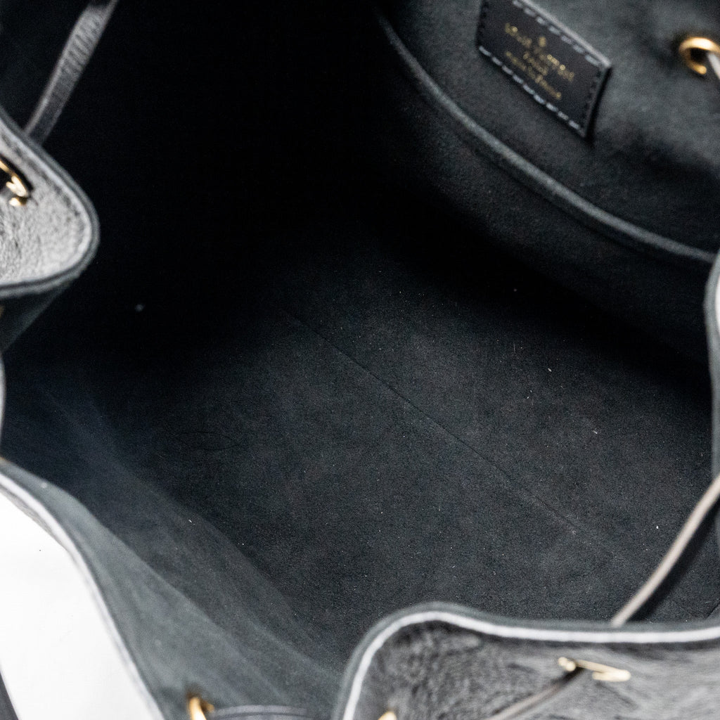 MONTSOURIS PM BACKPACK MONOGRAM EMPREINTE BLACK GHW