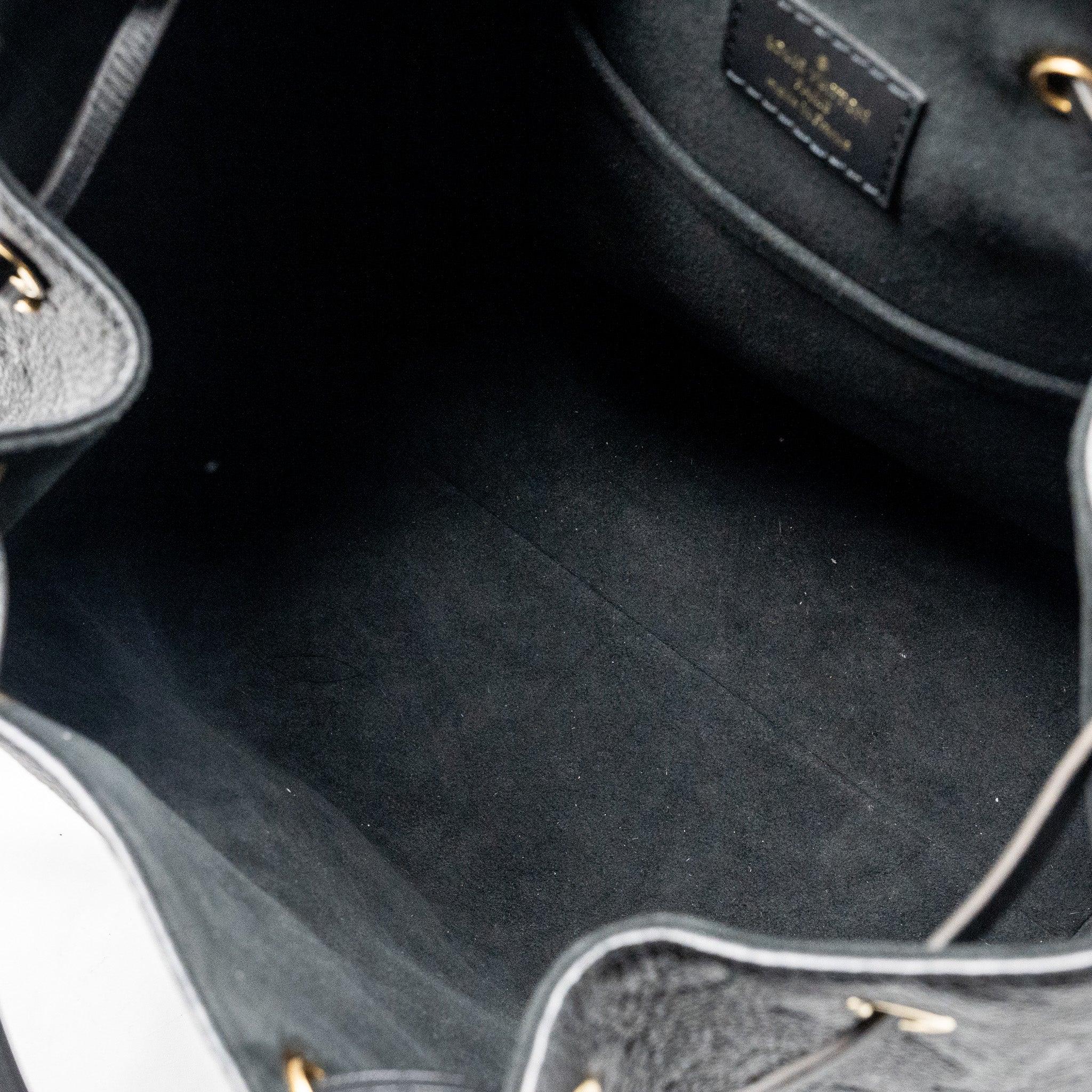 MONTSOURIS PM BACKPACK MONOGRAM EMPREINTE BLACK GHW