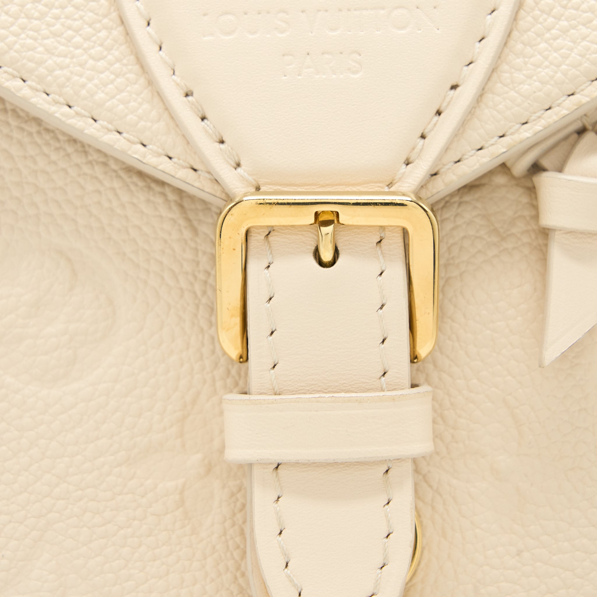 MONTSOURIS BACKPACK MONOGRAM EMPREINTE CREAM GHW