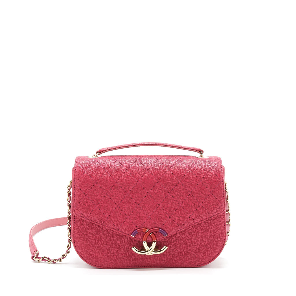 SEASONAL MESSENGER CROSSBODY BAG CAVIAR PINK LGHW