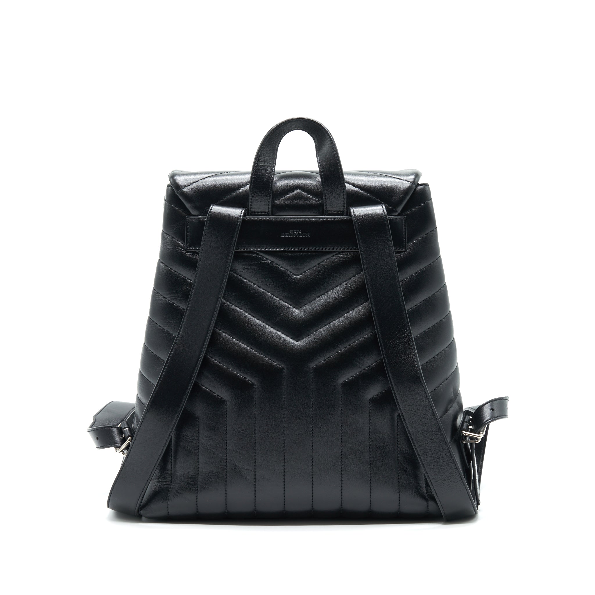 MEDIUM LOULOU BACKPACK BLACK Y MATELASS