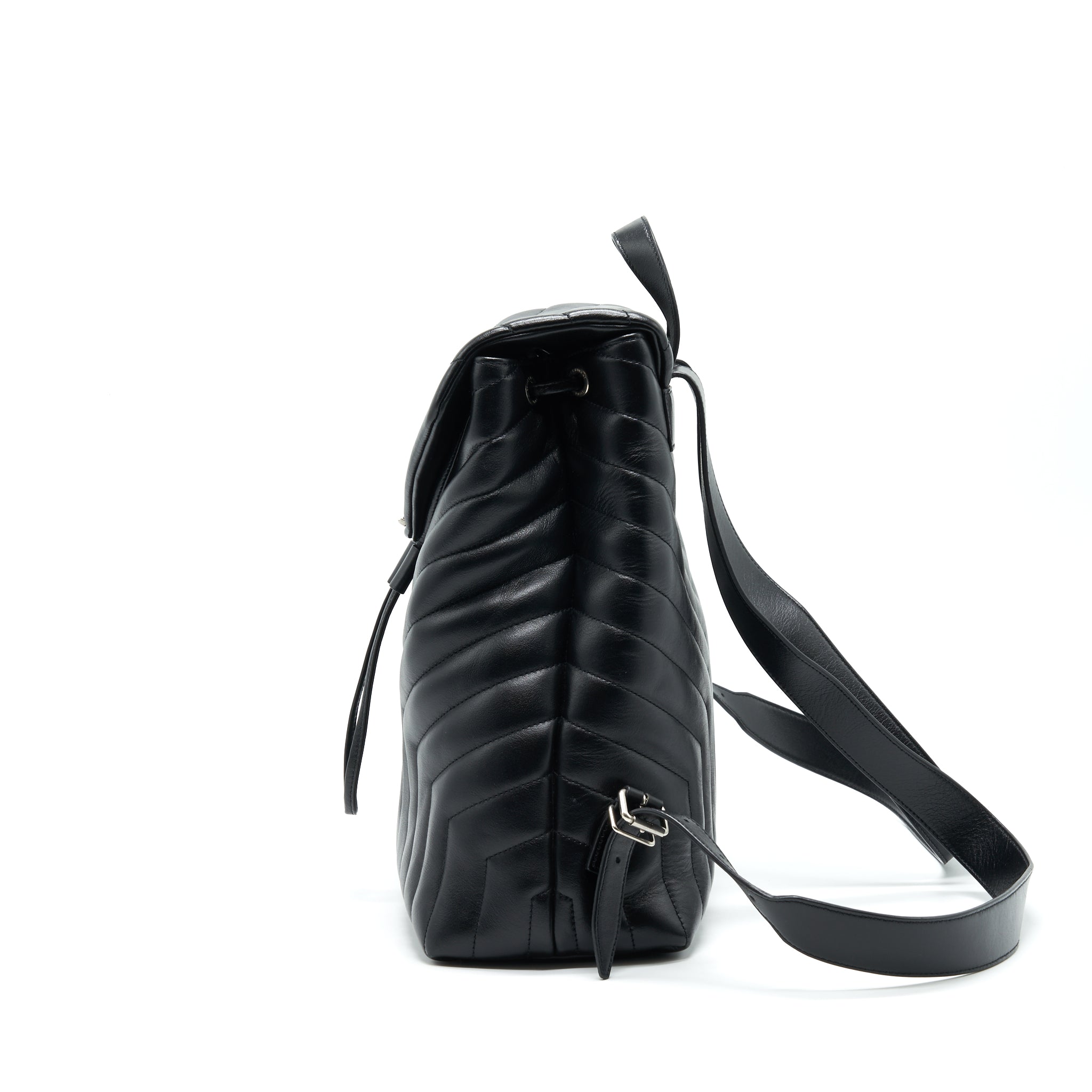 MEDIUM LOULOU BACKPACK BLACK Y MATELASS