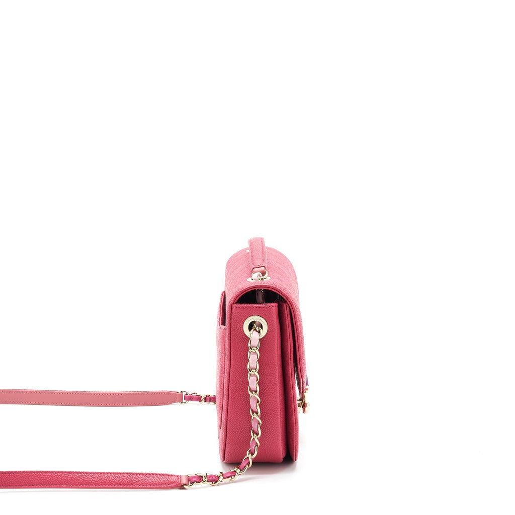 SEASONAL MESSENGER CROSSBODY BAG CAVIAR PINK LGHW
