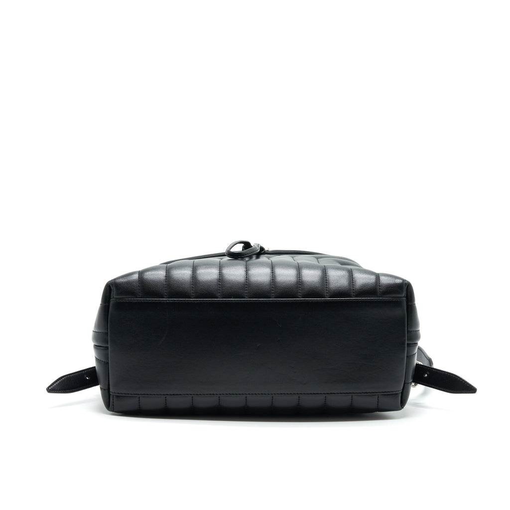MEDIUM LOULOU BACKPACK BLACK Y MATELASS