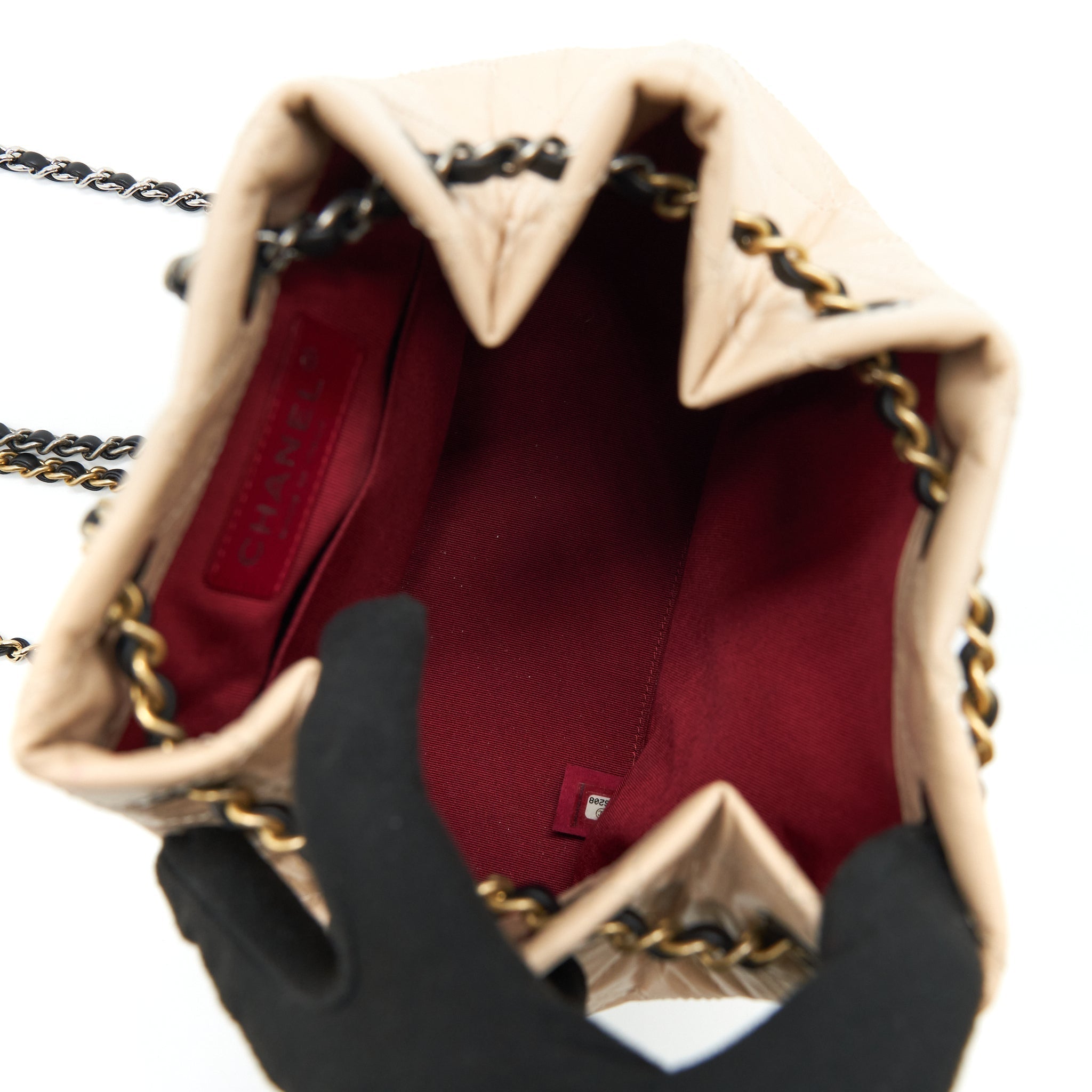 SMALL GABRIELLE BACKPACK BEIGE/BLACK MULTI COLOUR HARDWARE