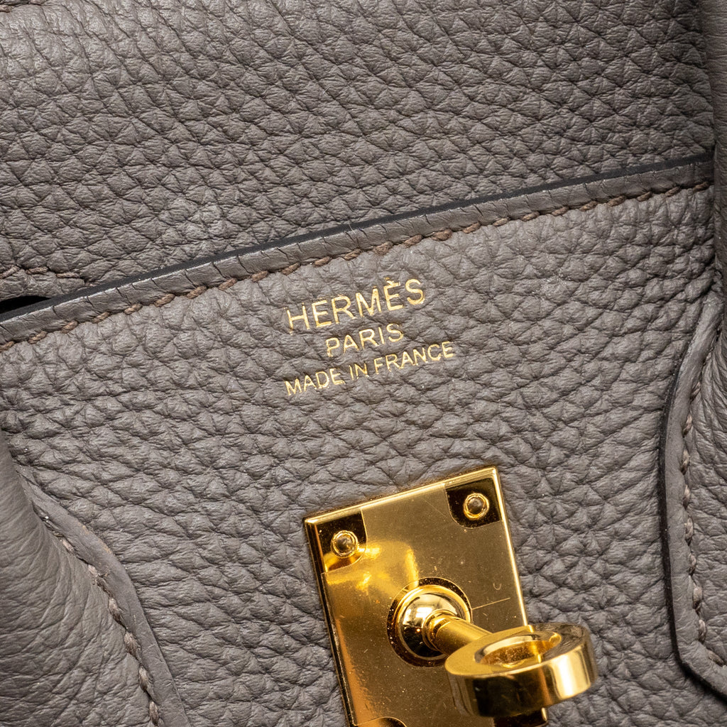 HERMES BIRKIN 25 TOGO GRIS ETAIN GHW