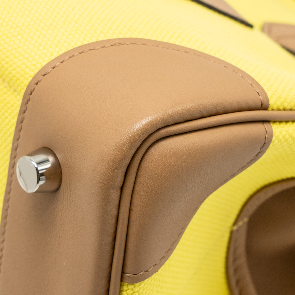 HERMES BIRKIN 25 CARGO TOILE GOELAND / SWIFT JAUNE CITRON / CHAI SHW