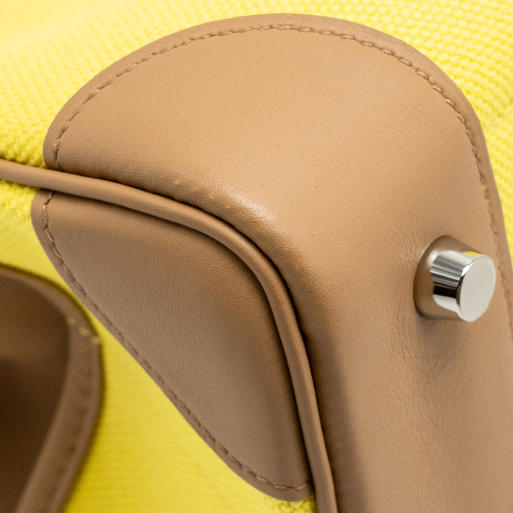 HERMES BIRKIN 25 CARGO TOILE GOELAND / SWIFT JAUNE CITRON / CHAI SHW