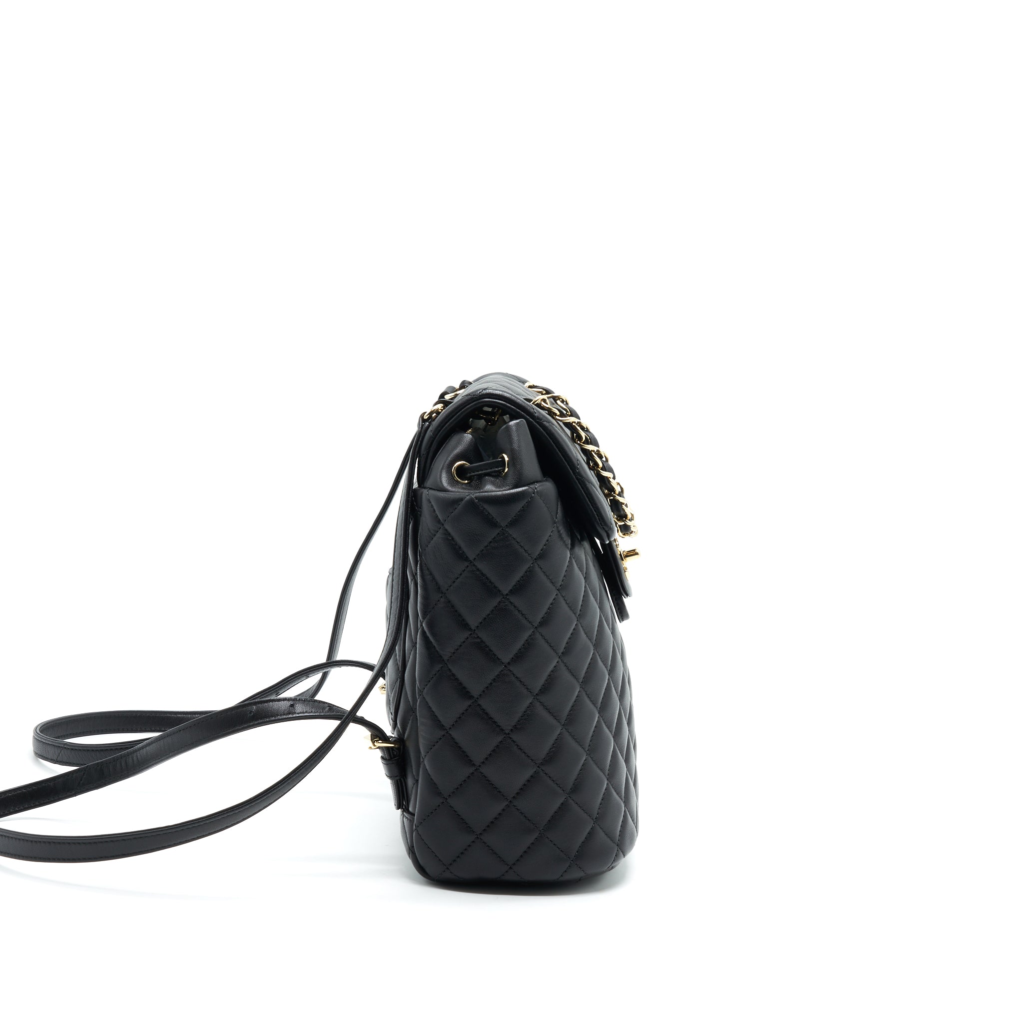 QUILTED LAMBSKIN URBAN SPIRIT BACKPACK BLACK GHW
