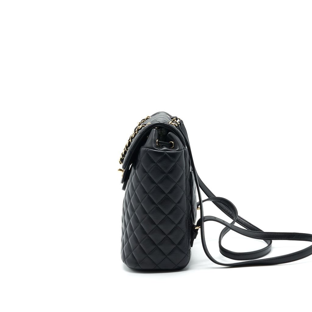 QUILTED LAMBSKIN URBAN SPIRIT BACKPACK BLACK GHW