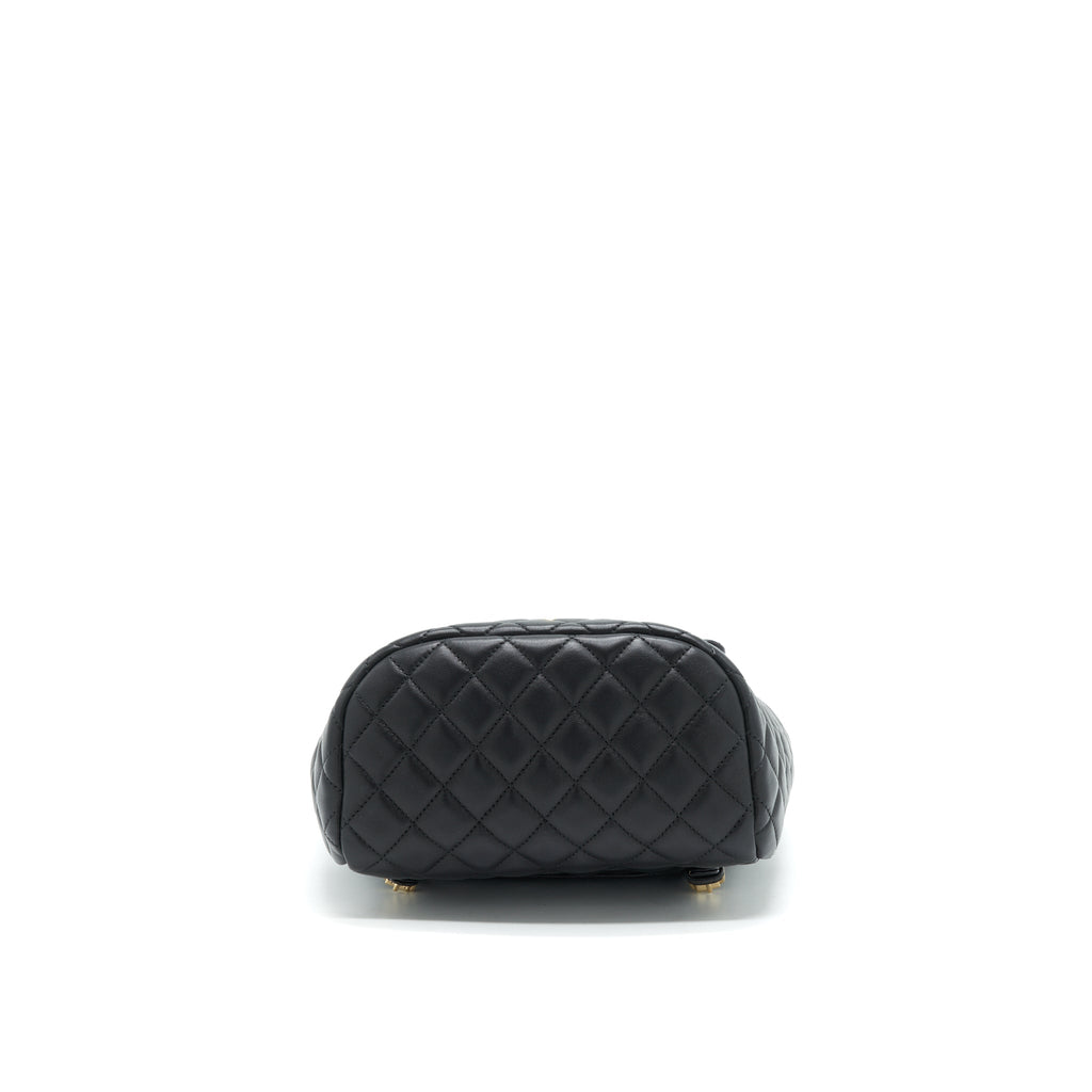 QUILTED LAMBSKIN URBAN SPIRIT BACKPACK BLACK GHW